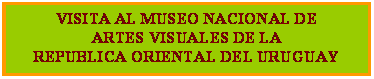 Text Box: VISITA AL MUSEO NACIONAL DE  
ARTES VISUALES DE LA 
REPUBLICA ORIENTAL DEL URUGUAY
